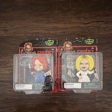 Culturefly Chucky & Tiffany Vinyl Figure Lot 2x Acrylic Background Backdrop New picture