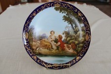 Victorian Vintage Ornate Courting Couple Porcelain Decorative Display Plate picture