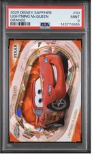 2025 Topps Chrome Disney Sapphire Lightning McQueen Orange /25 *PSA 9 - POP 4* picture