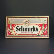 Vintage Schmidt’s Beer Framed Mirror Sign 18x9