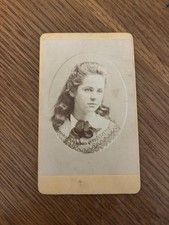 Young Girl Dressed in Nice Clothes Cabinet Card Photo J S Woodbridge picture