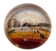 Antique Victorian Souvenir Glass Paperweight The Parade Douglas 1 of Man picture