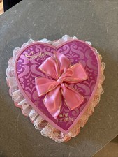 Vintage Sanders Fancy Lace Heart Valentine Day Heart  Candy Box Pink Detroit picture