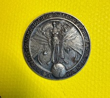 1915 Panama Pacific Exposition souvenir Ribbon Silver Badge Shreve & Co sterling picture