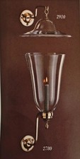 Vintage Williamsburg Virginia Metalcrafters Bruton Candle Sconce w/ SMOKE BELL picture