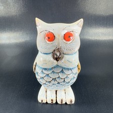 Vintage Hand Carved Own Bird Figurine Decor Hand Painted Folk Art Figure VTG picture