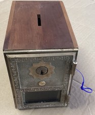 Vintage USPS Brass Door Bank Cedar Box picture