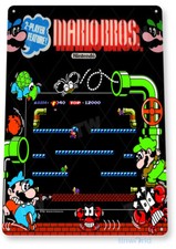 TIN SIGN Mario-Bros Arcade, 80's, Retro, Console, Marquee, Game Room Decor, A837 picture