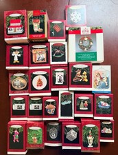 25 Vintage Hallmark Ornaments 1990s Collector Series Boxed Christmas Lot picture