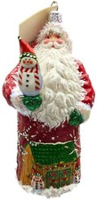 Patricia Breen Yuletide Claus HCB Exclusive Santa Snowman Ornament 2941 picture