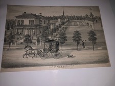 Antiquarian Map Residence Dr. William Burns House  Polo. Ogo Co. Illinois picture