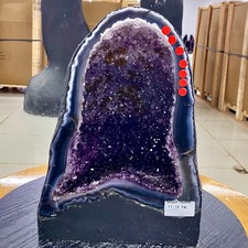 24.46LB Large Natural Amethyst Geode Cathedral Crystal Cluster Specimen Healing. picture
