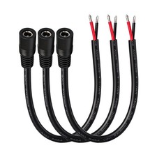 16AWG DC5521 Power Cable, 5.5mm x 2.1mm Female Barrel Plug, 0.8ft, 3-Pack picture