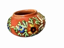Rare Vintage Anton Lang Floral Art Pottery Vase Planter Oberammergau Germany picture