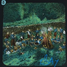 EDWARDIAN BOY SCOUTS NO8 AROUND CAMP FIRE C1909 Magic Lantern Slide SCOUTING picture