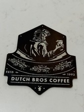 Silver & Black Glitter Santa Dutch Bros Sticker Santa W/Coffee Dec 2020 Rare picture
