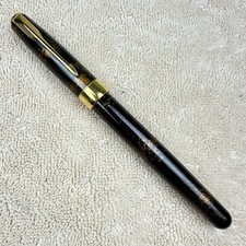 Parker Sonnet Maki-e Style Gold Dust Pattern Oblique Nib Fountain Pen 1993 picture