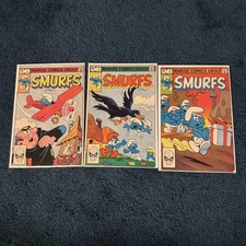 THE SMURFS #1 #2 #3 COMIC BOOK LOT MARVEL COMICS GROUP picture