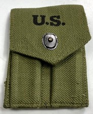 WWII US M1924 .45 PISTOL MAGAZINE AMMO BELT CARRY POUCH-OD#3 picture