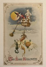 HALLOWEEN ---WINSCH --THE WITCH IS BEATING THE VEGGIES OFF THE BALLOON.  GOOD PO picture