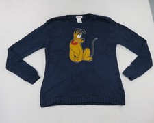 Vintage 90s Disney Store Pluto Embroidered Knit Crewneck Sweater Large picture