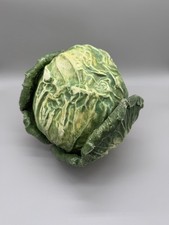 Vintage Ceramic Cabbage Figurine Realistic Lettuce Leaf Head Sculpture Green picture