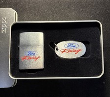 1998 Ford Racing Zippo Lighter With Keychain & Tin - Unfired - Item#805 picture