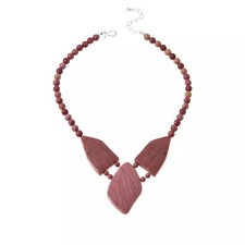 Jay King Sterling Silver Mauvewood Jasper Necklace. 17-1/2