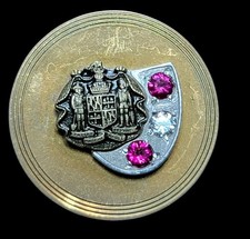10K Gold Emblem Maryland State Seal Service Pin Ruby & Diamond Accent WA Mark picture