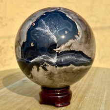 3.6LB Top Natural Rare Volcanic Agate Crystal Sphere Healing picture