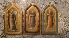 Vintage Florentine Icons Set Of Angel Icons Wood Gold Leaf picture