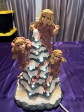Vintage 1989 Ceramic Light Up Christmas Tree With Angels Dona Mold Electric picture