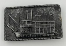 Vintage Belt Buckle Chautauqua Belle Lake Cruise Ship Mayville NY New York picture