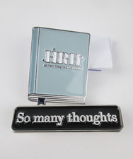 Elizabeth Holmes’ HRH So Many Thoughts in Royal Style Book Pin Lot of 2 picture