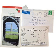 Vintage 1998 Northern Ireland QSL Card Fermanagh Lakeland Brochure and Envelope picture