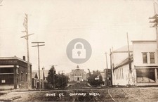 Street View Pine St., Onaway MI Michigan 1911 RPPC Photo Postcard COPY picture