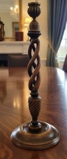 Vintage Theodore Alexander Mahogany Candlestick 13.25” picture
