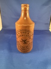 Antique R.M. Bird & Co Fermented Ginger Beer Stoneware Bottle Stratford-on-Avon picture