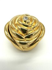 Preserved Rose in Gold Trinket Box with Crystal picture