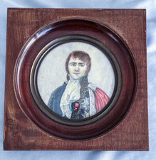 19th C Miniature Hand Painted Portrait Napoleon Marshal Jean Lannes Waterloo picture