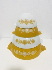 Pyrex Butterfly Gold Nesting/Mixing Bowls Vintage 1970s picture