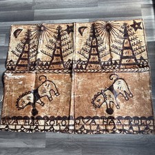 Vintage Tongan Tapa Cloth Ngatu Barkcloth Hand Painted Folk Art Ha'akol38x30inch picture