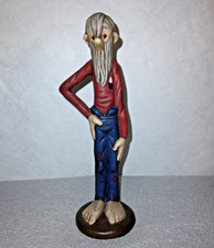 Vintage Bearded Lanky Hillbilly Figurine Hand Painted Ceramic Small Unique VTG picture