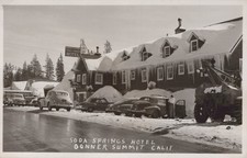 1953 Soda Springs California CA Soda Springs Hotel in winter RPPC Real Postcard picture