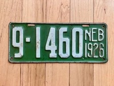 1926 Nebraska License Plate picture