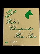 Vintage Rare 1989 World’s Championship Horse Show Groom Badge Pin No 1282 picture