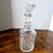 Vintage Georgian Style Crystal Decanter w/Flat Cut Facets/Turned Neck/Stopper. picture