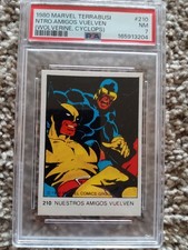 1980 Terrabusi Marvel Comics Wolverine/Cyclops #210 Sticker Rookie PSA 7 picture