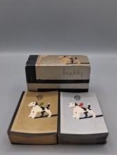 VINTAGE GIBSON BUDDY PLAYING CARDS 2 DECK SET GOLD & SILVER W/ ORIGINAL BOX picture