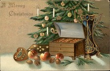 Christmas Decorated Christmas Tree A. S. B. c1900s-10s Vintage Postcard picture